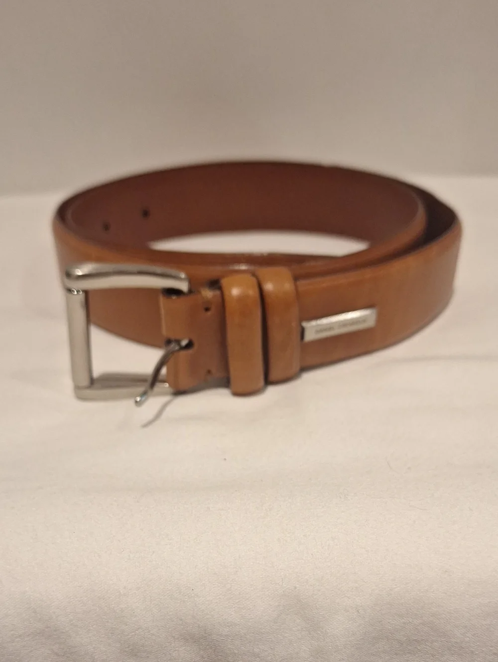 Daniel Cremieux Men's Tan Leather Belt with Silver Buckle